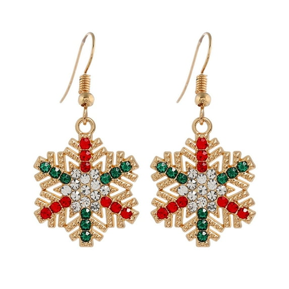 BNNG Red And Green Christmas Earrings Christmas Tree Bell Earrings Christmas Creative Holiday Party Earrings Jewelry Hoop Earrings Women Chritmas Ribbon Earrings Holiday Party Earrings