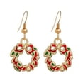 thumbnail image 1 of BNNG Red And Green Christmas Earrings Christmas Tree Bell Earrings Christmas Creative Holiday Party Earrings Jewelry Hoop Earrings Women Chritmas Ribbon Earrings Holiday Party Earrings, 1 of 2