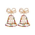 thumbnail image 1 of BNNG Reindeer Earrings Christmas Tree Bell Earrings Christmas Creative Holiday Party Earrings Jewelry Hoop Earrings Women Chritmas Wreath Earrings Holiday Party Earrings, 1 of 4