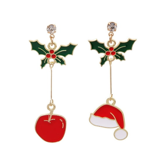 BNNG Reindeer Earrings Christmas Tree Bell Earrings Christmas Creative Holiday Party Earrings Jewelry Hoop Earrings Women Chritmas Wreath Earrings Holiday Party Earrings