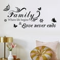 thumbnail image 1 of BNNG Removable Wall Stickers Wall Decor for Living Room Bedroom Kitchen Quote- Family Where Life Begins & Love Never Ends Wall Decals Vinyl Removable, 1 of 2