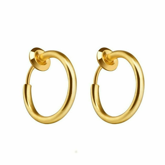 BNNG Retractable Earrings No Need Piercing Men Women Classic -hop Hoop Earrings Hoop Earrings for Women Lightweight Open Hoops Trendy Hoop Earrings for Women