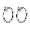 thumbnail image 1 of BNNG Retractable Earrings No Need Piercing Men Women Classic -hop Hoop Earrings Hoop Earrings for Women Lightweight Open Hoops Trendy Hoop Earrings for Women, 1 of 1