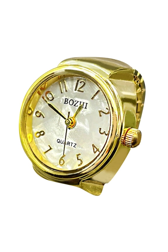 Ring Watch for Women and Men- Elastic Round Quartz Finger Ring Watch for Christmas Birthday Roman Numeral Design Vintage Watch Clock Ring Real Watch Ring