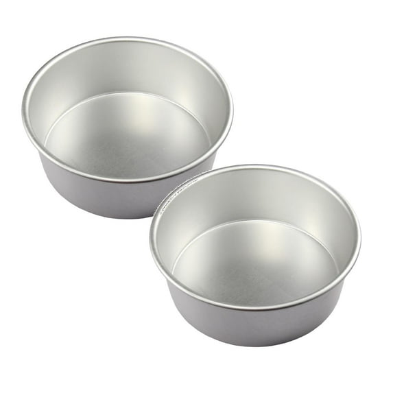 BNNG Round Cake Pan, Non-Stick Cake Tray, Aluminum Chiffon Cake 5inch Round Solid Base Cakemold Round Stainless Steel Small Cake Rings, Mousse and Pastry Mini Baking Ring Mold