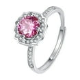 thumbnail image 1 of BNNG Silver Rings for Women Adjustable Rings Various Finger Open Rings Round Birthstone Rings for Women Promise Band Rings Jewelry Gifts for Birthday Christmas Mother`s Day, 1 of 5