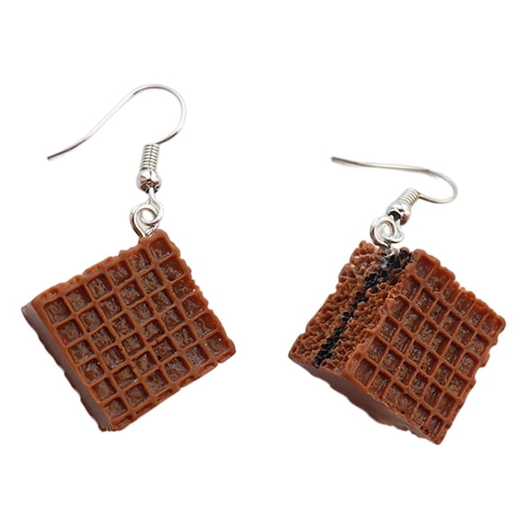 BNNG Simple Yet Stylish Charm Earrings Chocolate Cookie Earrings Creative And Personalized Cake Dessert Hooks(1 Pair ) Minimalist Threader Earrings Classic Minimalist Bar Earrings