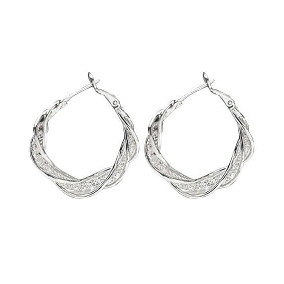 BNNG Sleek And Modern Minimalist Hoops Fashion Earrings Twisted Hollow Earrings Women's Ear Hoop Light Fashion Earrings Modern Geometric Earrings Chic And Sophisticated Ear Studs