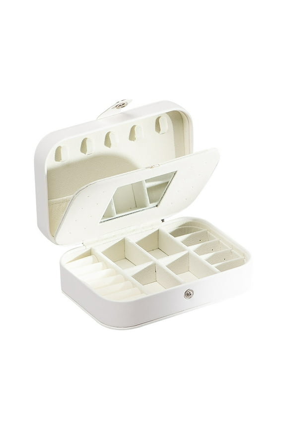 Small Jewelry Box Necklace Ring Storage Organizer Mini Jewelry case Double Layer Travel Jewelry Organizer for Women Girls Gift Jewelry Storage Box