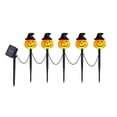 thumbnail image 1 of BNNG Solar Halloween Pumpkin LED Lights, Set of 5 Big Pumpkin Stake Lights Orange Jack-O-Lantern Pumpkins Swaying Light for Outdoor Halloween Pathway Yard Garden Decoration, 1 of 9