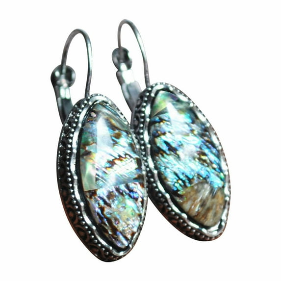 BNNG Sparkly Boho Ocean Shell Dangle Earrings Natural Abalone Shell Earrings Dangle Women Earrings Vintage Owl Animal Colorful Earrings Female Geometric Earrings Jewelry Temperament Earrings