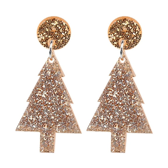 BNNG Sparkly Christmas Earrings For Women Christmas Shining Christmas Tree Simple Acrylic Earrings Gold Silver Earrings Acrylic Earrings Ladies' Halloween Themed Dangle Earrings