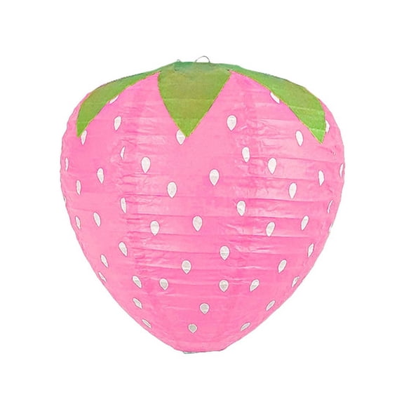 BNNG Strawberry Paper Lanterns - Hanging Decorations for Room, Birthday Party, Wedding, Garden - Strawberry Themed Hanging Ornaments and Wall Decor,8 Inch, 12 inch, Red and Pink