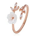 thumbnail image 1 of BNNG Style Creative Butterfly Flower Rose Gold Ring Micro Inlaid Zircon Pearl Design Sweet Beauty Ring Rings for Women Set Cute Rings Rings for Men Set Vintage Heart Ring Layering Rings, 1 of 5