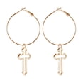thumbnail image 1 of BNNG Stylish Geometric Alloy Earrings Fashion Cross Shape Earrings Jewelry Gifts For Women Earrings For Women Dangle Earrings Eardrop Timeless Gold Hoop Ear Studs Minimalist Wire Wrapped Hoops, 1 of 6