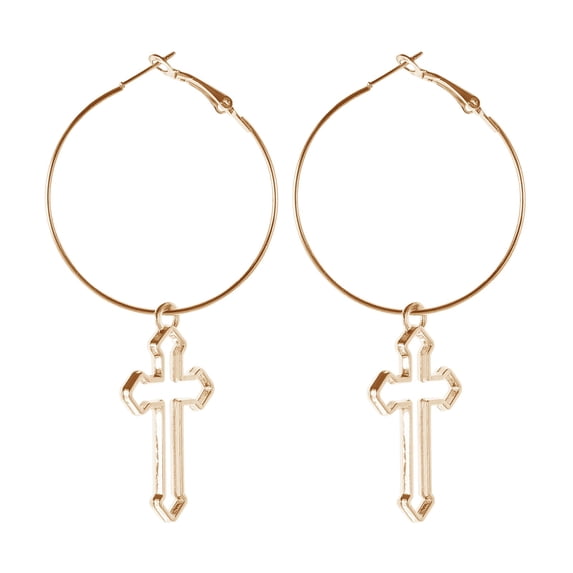 BNNG Stylish Geometric Alloy Earrings Fashion Cross Shape Earrings Jewelry Gifts For Women Earrings For Women Dangle Earrings Eardrop Timeless Gold Hoop Ear Studs Minimalist Wire Wrapped Hoops