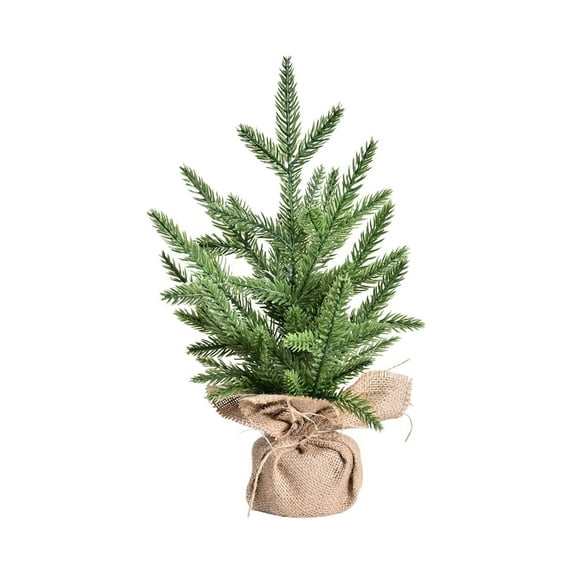 BNNG Tabletop Mini Christmas Tree, 15" Artificial Miniature Pine Christmas Tree with Linen Base Perfect for Christmas Decorations, Home, Kitchen, Dining Table