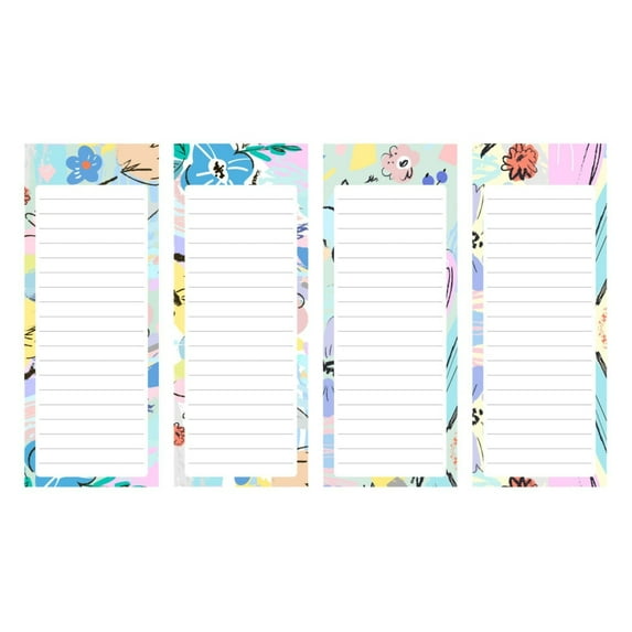 BNNG Tearable Rubber Head Notepads for Refrigerator (8 Pack) Large Grocery List Magnet Pad for Fridge, Shopping List, to-Do List, Reminders, Recipes, Memo Note Pads with Entire Back Magnetic