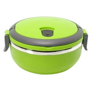 BNNG Thermos For Hot Food, Stainless Steel Round 1 Layer Insulated Food Thermal Containers Lunch Box Case Thermal Lunch Box Stackable Hot Food Insulated Box