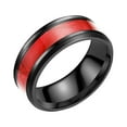 thumbnail image 1 of BNNG Titanium Ring Men Popular Exquisite Ring Simple Fashion Jewelry Popular Accessories Mens Titanium Brushed Raised Center Wedding Ring Polished Step Edges Comfort Fit, 1 of 7