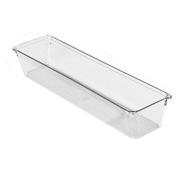 BNNG Transparent Flatware Tray Kitchen Drawer Organizer- Plastic Kitchen Cutlery Tray and Utensil Silverware Storage Container with Cover - Dinnerware Holder for Camper Picnic