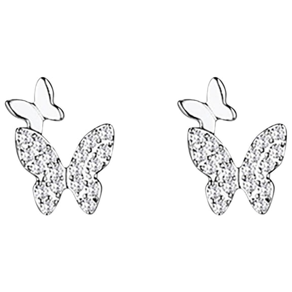 BNNG Trending Cubic Zirconia Earrings Printed Quality Butterfly Wing Earring Earrings Butterfly Jewelry S925 Sterling Silver Butterfly Earrings Luxury Cubic Zirconia Earrings