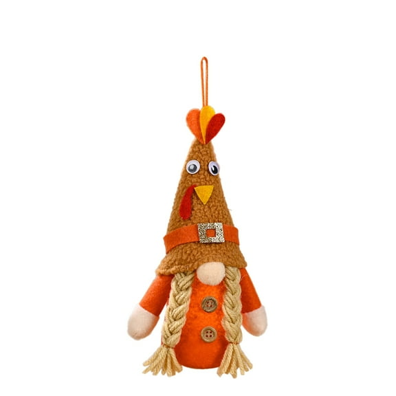 BNNG Turkey Fall Gnome, Thanksgiving Gnome Decorations, Handmade Swedish Tomte Gnomes with Maple Leaves Wings Harvest Gnome Plush Scandinavian Figurine Nordic Gnomes Holiday Decor Gifts