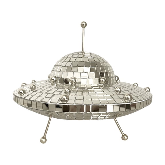 BNNG UFO Disc O Ball Desktop Decoration Disc O Ball Decor Disc O Spaceship Retro Reflective Décor Mirror Decorations for Home, Party, Garden, Handmade Gift Disco Flying Saucer Desktop Decoration