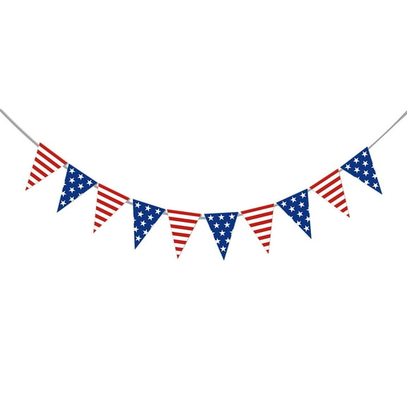 BNNG USA Burlap Banner for 4th of July Patriotic Decorations Red White Blue Stars Garland American Independence Day Memorial Day Mantel Fireplace Party Supplies