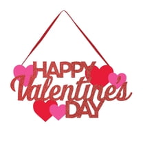 BNNG Valentine's Day Welcome Sign Decorations, Hello Valentine Hanging Sign for Front Door, Valentine's Day Wooden Door Wreath with Bow for Holiday Rustic Farmhouse Outdoor Wall Window Decor Clearance