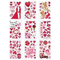 BNNG Valentine's Day Window Clings, Happy Valentine's Day Gnome Window Decals Stickers, Removable Pink Window Decorations for Glass Windows Holiday Home Office Decor