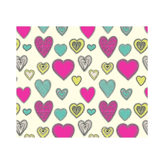 BNNG Valentine's Day Wrapping Paper Roll - Pink Love Heart Design for Gift Wrapping, Birthday, Wedding, Mother's Day, Holiday Party Decorations - 27" x 120" Premium Quality