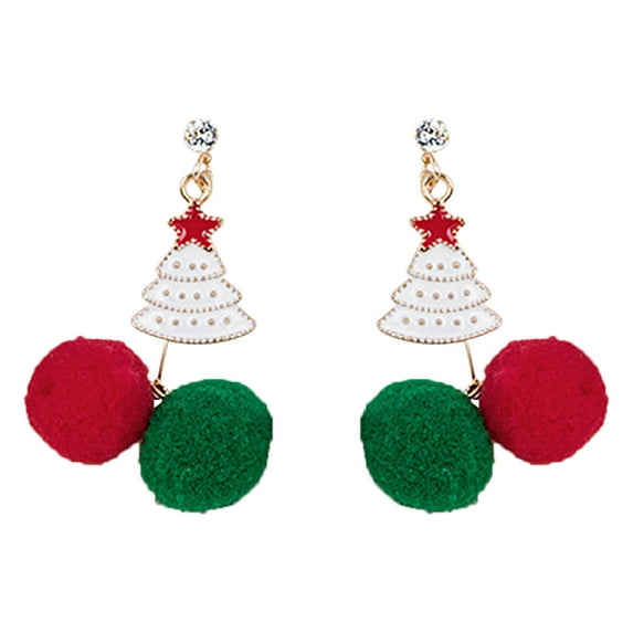 BNNG Vintage Christmas Earrings Christmas Stocking Earrings Christmas Asymmetrical Earrings Santa Claus Tree Snowman Elk Bell Stud Earrings Chritmas Glamour Earrings