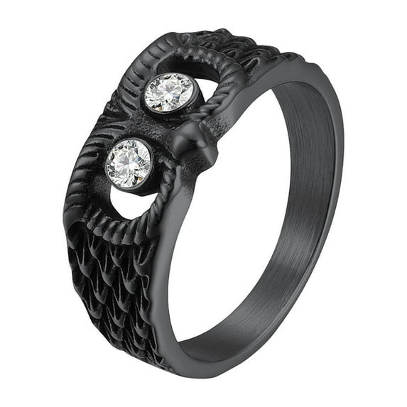 BNNG Vintage Titanium Steel Owl Ring with Inlaid Diamonds, Unisex Animal Jewelry for Men and Women Rings for Womens Rings Fashion Statement Rings For Women Personalized Rings For Women