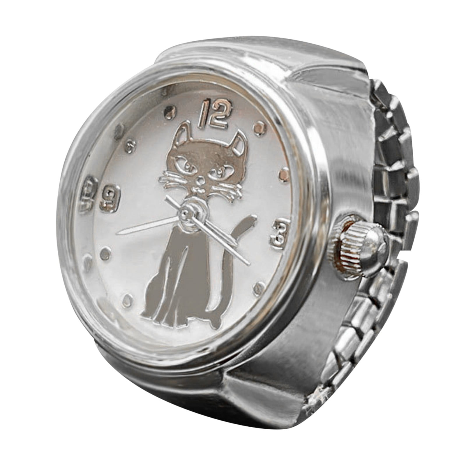 Wtch Rings BNNG Women Men Finger Watch Vintage Ring Watch Round Quartz Analog ...