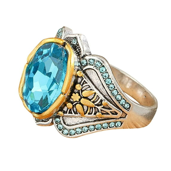 BNNG Women's Ring Light Ring Gift Ring Alloy Ring Vintage Silver Knuckle Rings Set for Women, Bohemian Stackable Joint Finger Rings, Retro Stone Crystal Stacking Midi Rings Pack