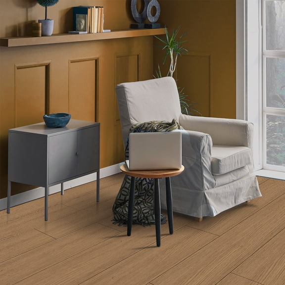 BNNG Wood Grain Look PVC Tile Stickers Peel & Stick Self-Adhesive Removable Non Slip Water-proof Floor Sticker DIY Decorative 118x7.87 in