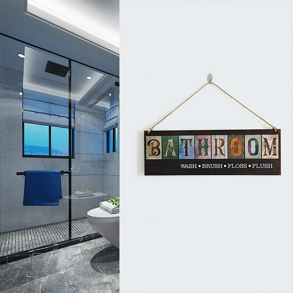 BNNG Wooden Door Sign Customized Wooden Scene Marker Bathroom, Pantry, Laundry, Coffee, Kitchen Location Sign Vintage Rustic Wall Decor Hanging Pendant