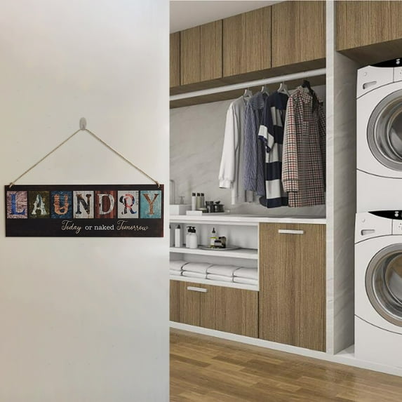 BNNG Wooden Door Sign Customized Wooden Scene Marker Bathroom, Pantry, Laundry, Coffee, Kitchen Location Sign Vintage Rustic Wall Decor Hanging Pendant