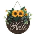 thumbnail image 1 of BNNG Wooden Seasonal Hello Sign, Rustic Round Welcome Front Door Wreaths for Home/Wall/Porch Decor, for Easter Spring Summer Fall Halloween Christmas All Season Decorations, 1 of 4