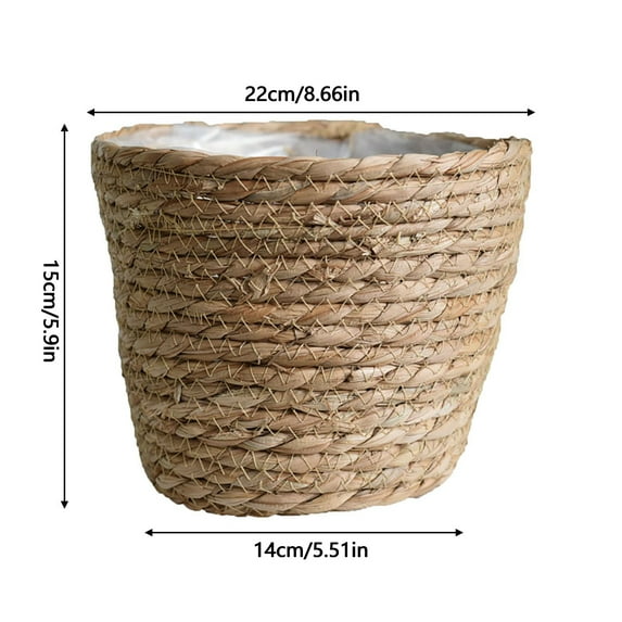 BNNG Woven Flower Basket Storage Pot Indoor Outdoor Plant Basket Pots Flower Patio & Garden