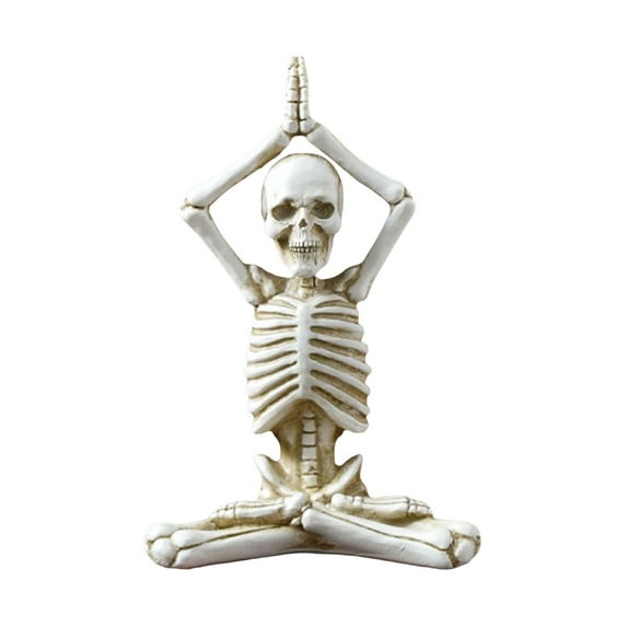 BNNG Yoga Skeletons Figurines Resin Mini Skeleton Decor Skull Statue Novelty Yoga Staute Figurines Funny Skeleton Statue Halloween Statue for Home Bedroom Office Desktop Halloween Decorations