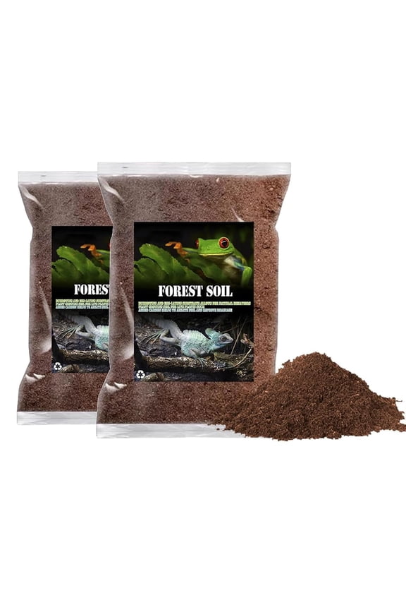 2PCS Reptile Soil Substrate,Fluffy Small-Strand Reptile Substrate,Natural Terrarium Bioactive Soil Bedding for Snakes, Lizards, Tortoises Tarantulas,Lizards
