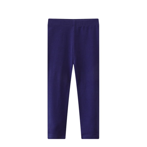 BNOXUT Toddler Girl's Leggings Elastic Waist Straight Leg Soft Gym Yoga Homewear Layering Full Length Stretchy Pants(3-4Years,Navy)