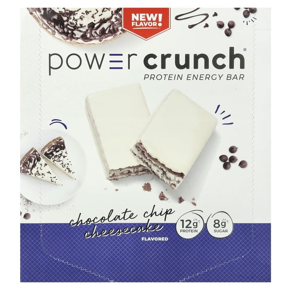 BNRG Power Crunch Protein Energy Bar, Chocolate Chip Cheesecake, 12 Bars, 1.4 oz (40 g)