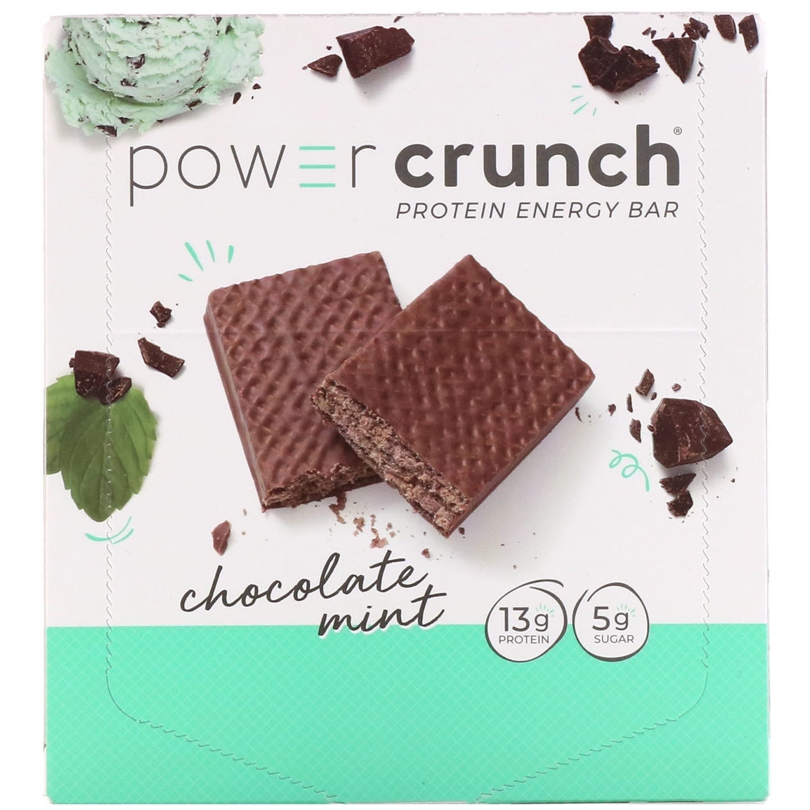 BNRG, Power Crunch Protein Energy Bar, Chocolate Mint, 12 Bars, 1.4 oz