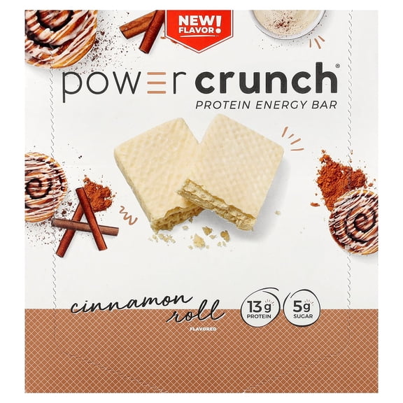 BNRG Power Crunch®, Protein Energy Bar, Cinnamon Roll, 12 Bars, 1.4 oz (40 g) Each