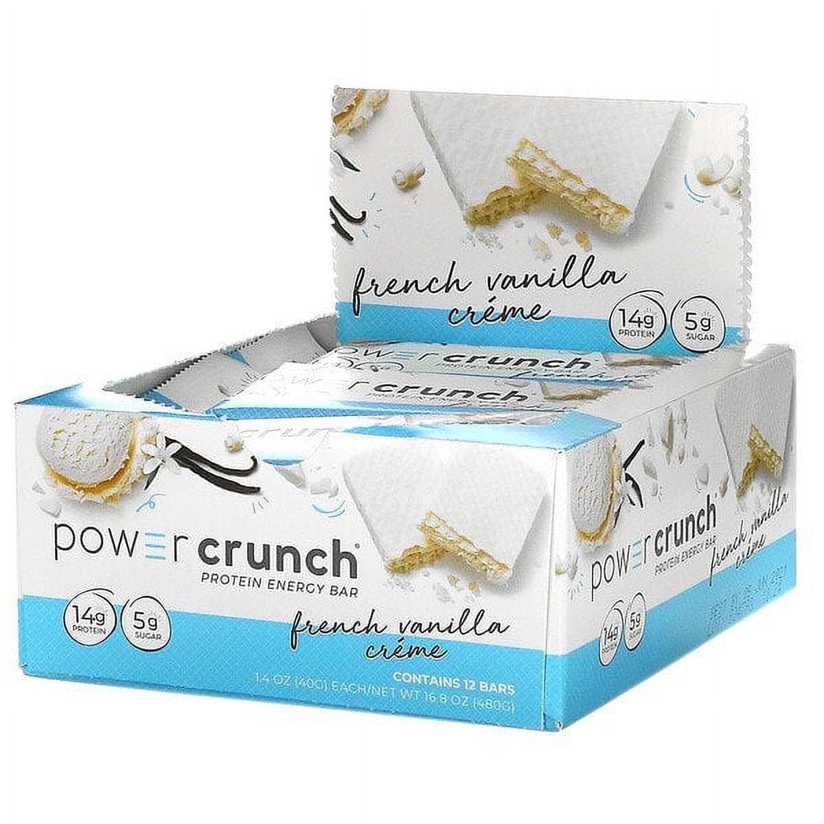 BNRG, Power Crunch Protein Energy Bar, French Vanilla Creme, 12 Bars, 1.4 oz Pack of 4