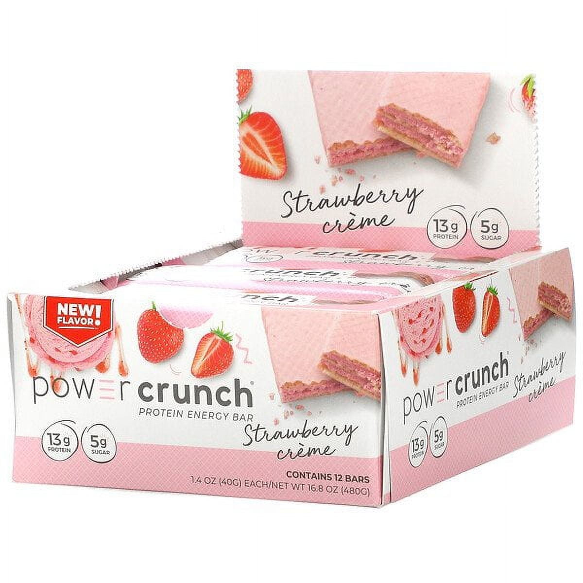 BNRG, Power Crunch Protein Energy Bar, Strawberry Creme, 12 Bars, 1.4 oz
