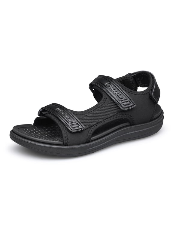 Boys Sandals Open Toe Beach Sports Water Sandals for Kids Athletic Summer Outdoor Black